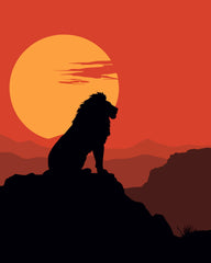 A Lion at Sunset