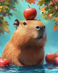 Capybara and the Apple