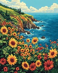 Sunset Cliffs and Sunflowers