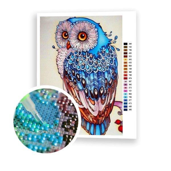 Blue Owl Diamond Painting
