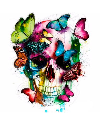 Butterflies and Skull